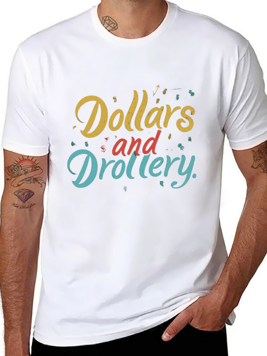 Dollars and Drollery Black Graphic Tee