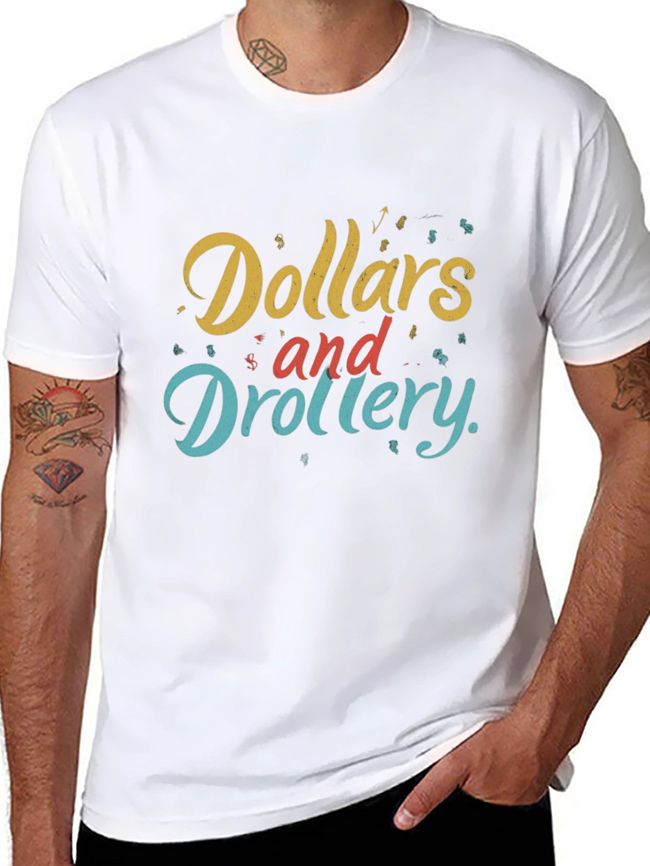 Dollars and Drollery Black Graphic Tee