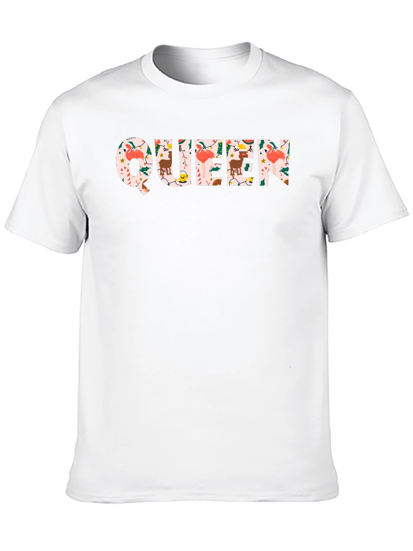 Christmas Queen Black Crew Neck T-Shirt