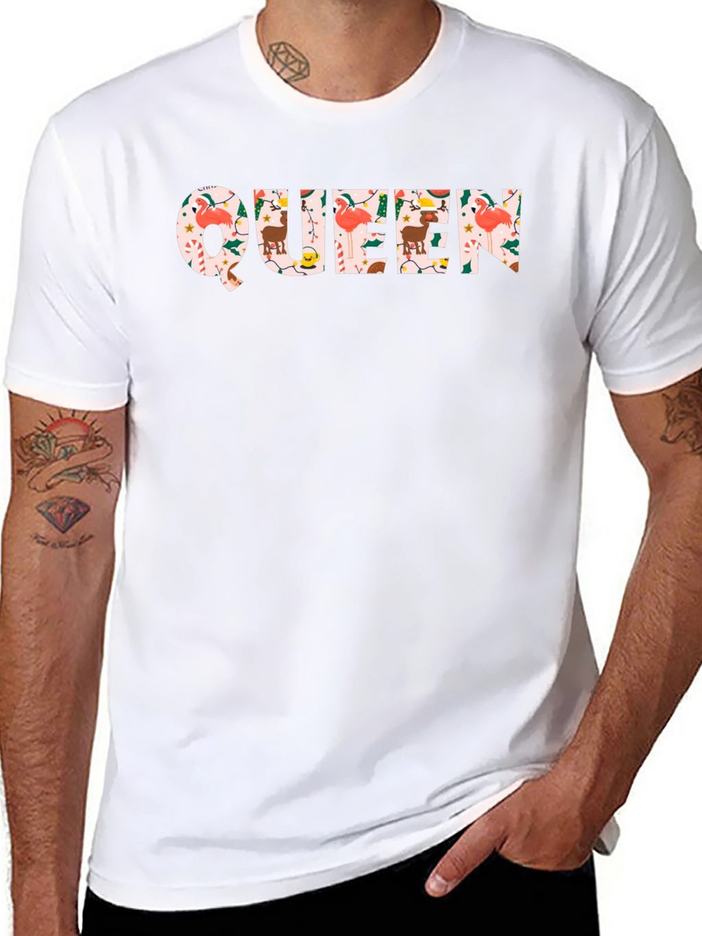 Christmas Queen Black Crew Neck T-Shirt
