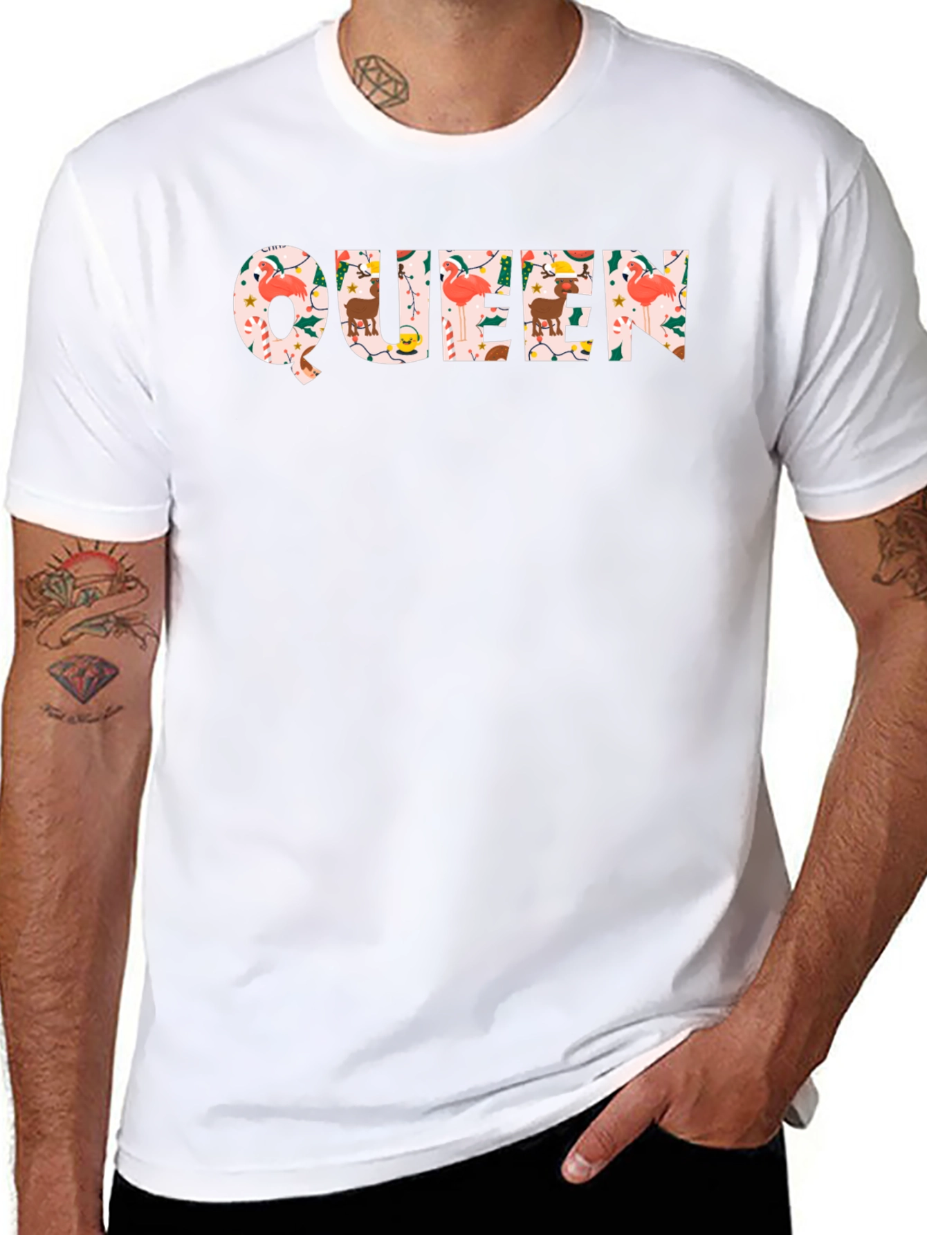 Christmas Queen Black Crew Neck T-Shirt