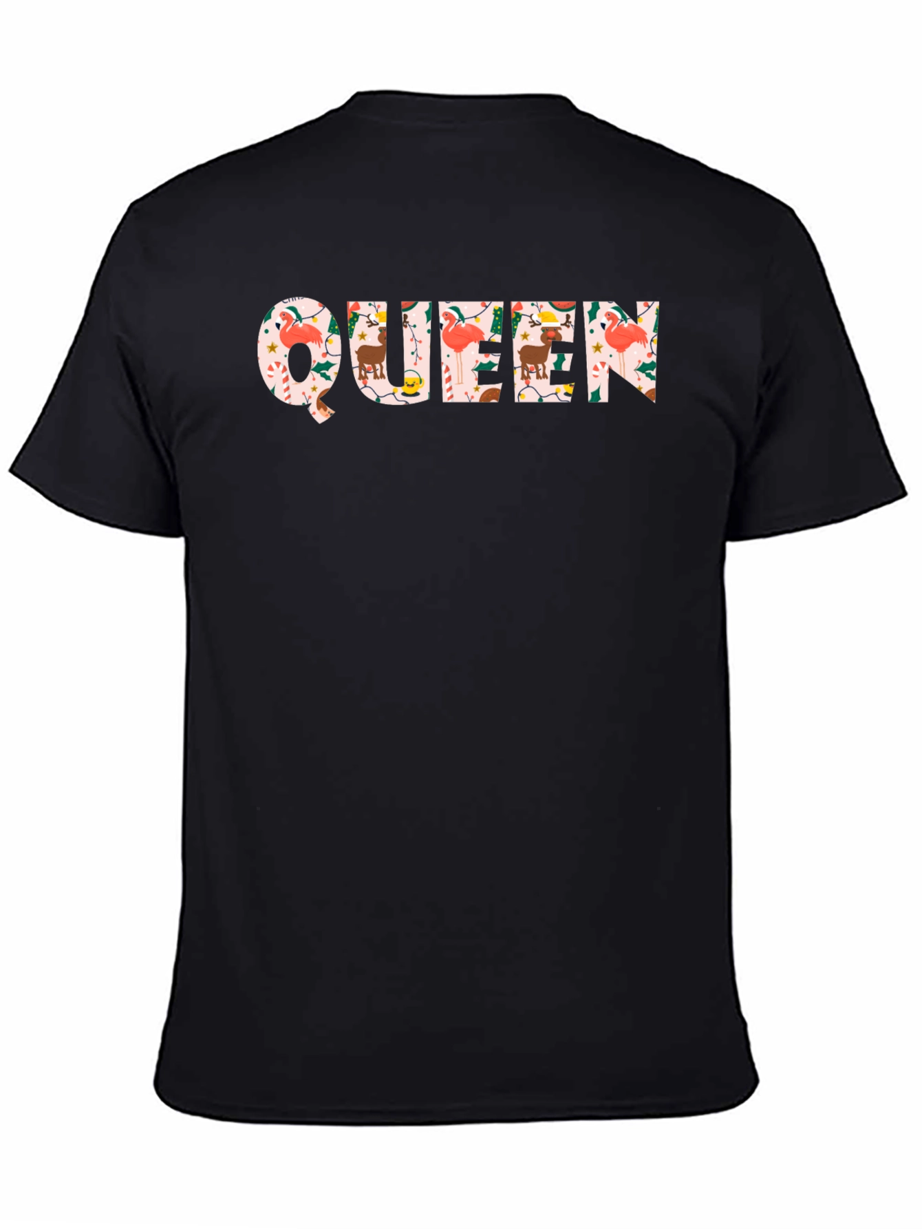Christmas Queen Black Crew Neck T-Shirt