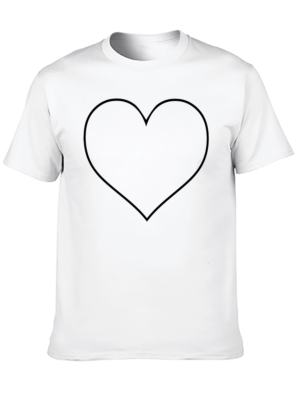 Heart Outline Black T-Shirt