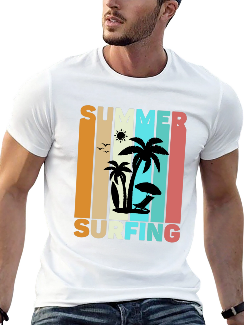 Summer Surfing Retro T-Shirt