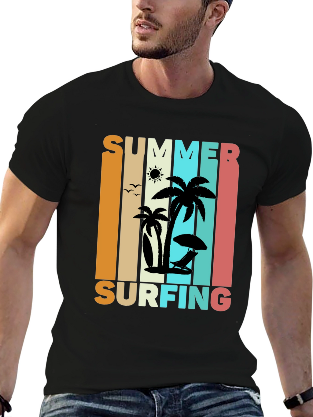 Summer Surfing Retro T-Shirt