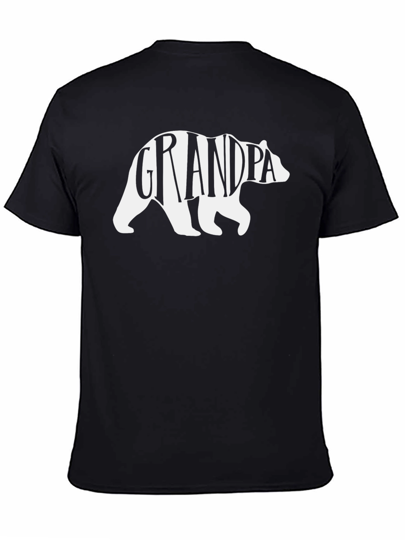 Grandpa Bear Graphic T-Shirt - Black Cotton Tee