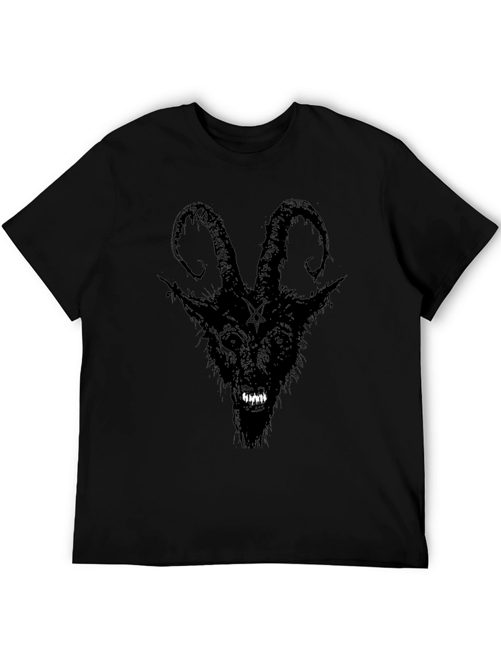 Baphomet Graphic Tee - Black Satanic Goat T-Shirt