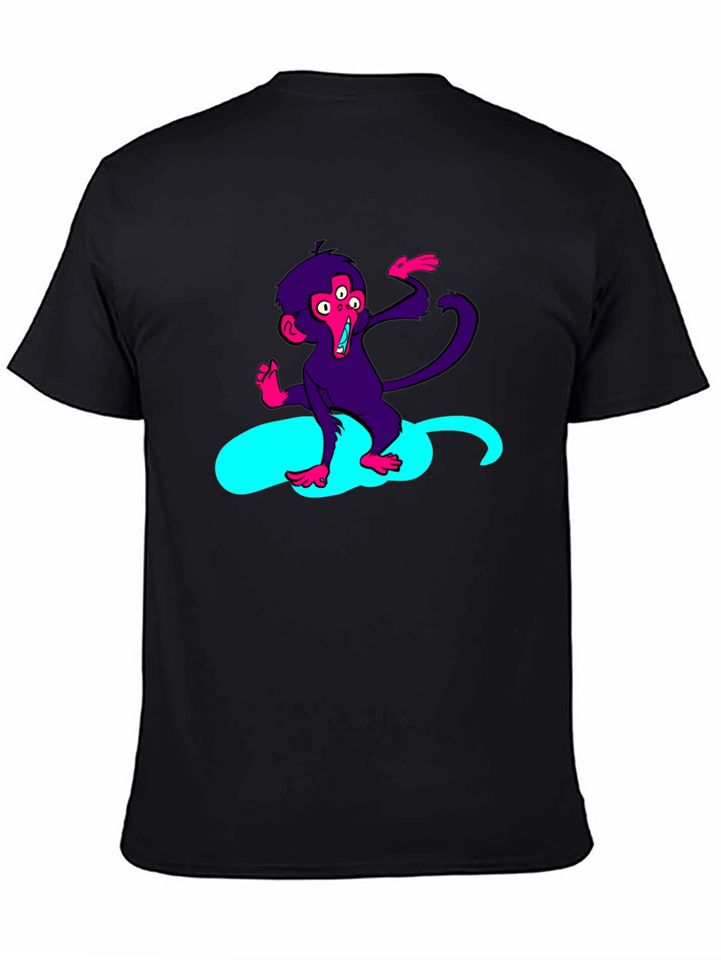 Three-Eyed Monkey Graphic Tee - Black Cotton T-Shirt