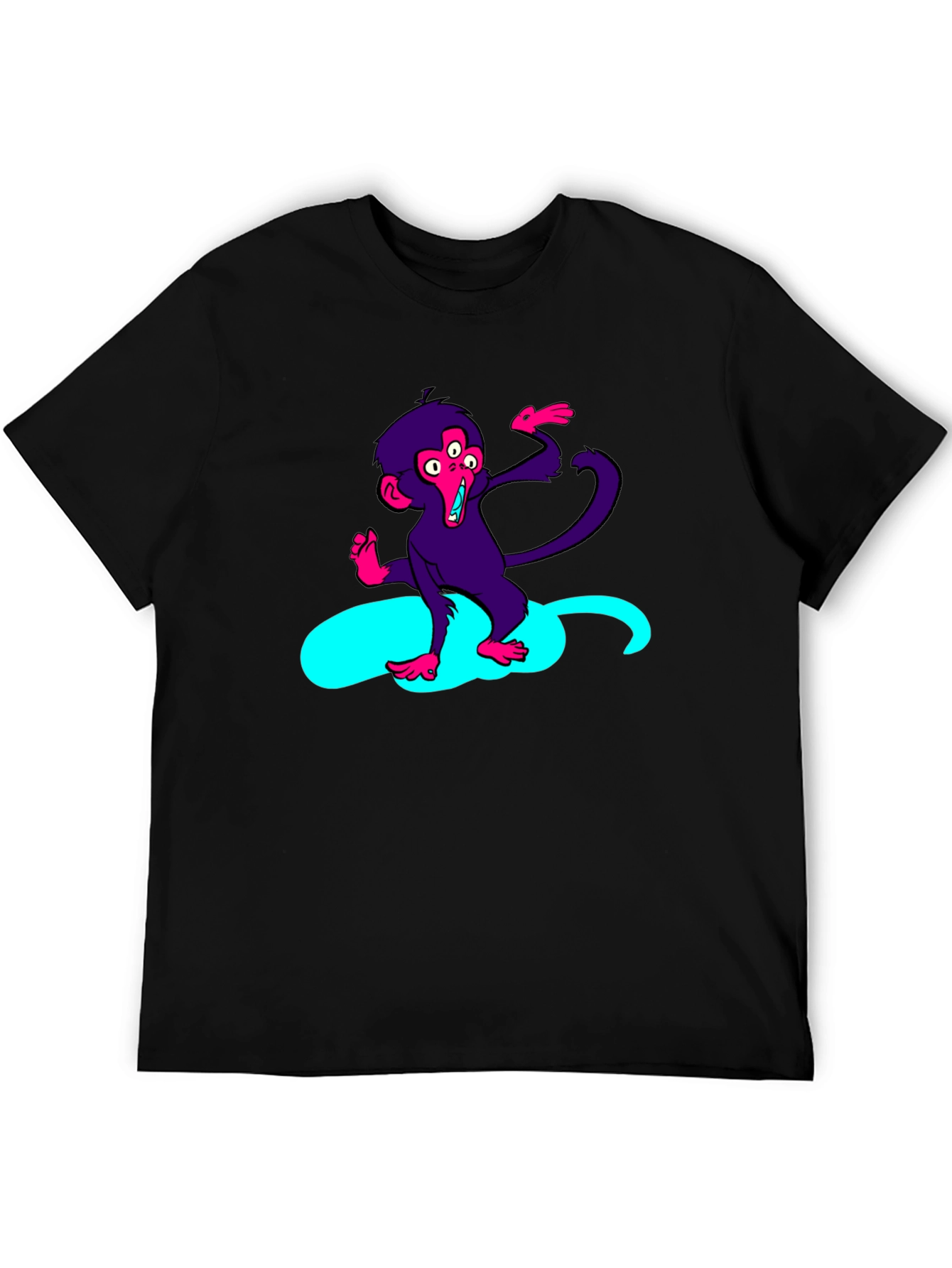 Three-Eyed Monkey Graphic Tee - Black Cotton T-Shirt