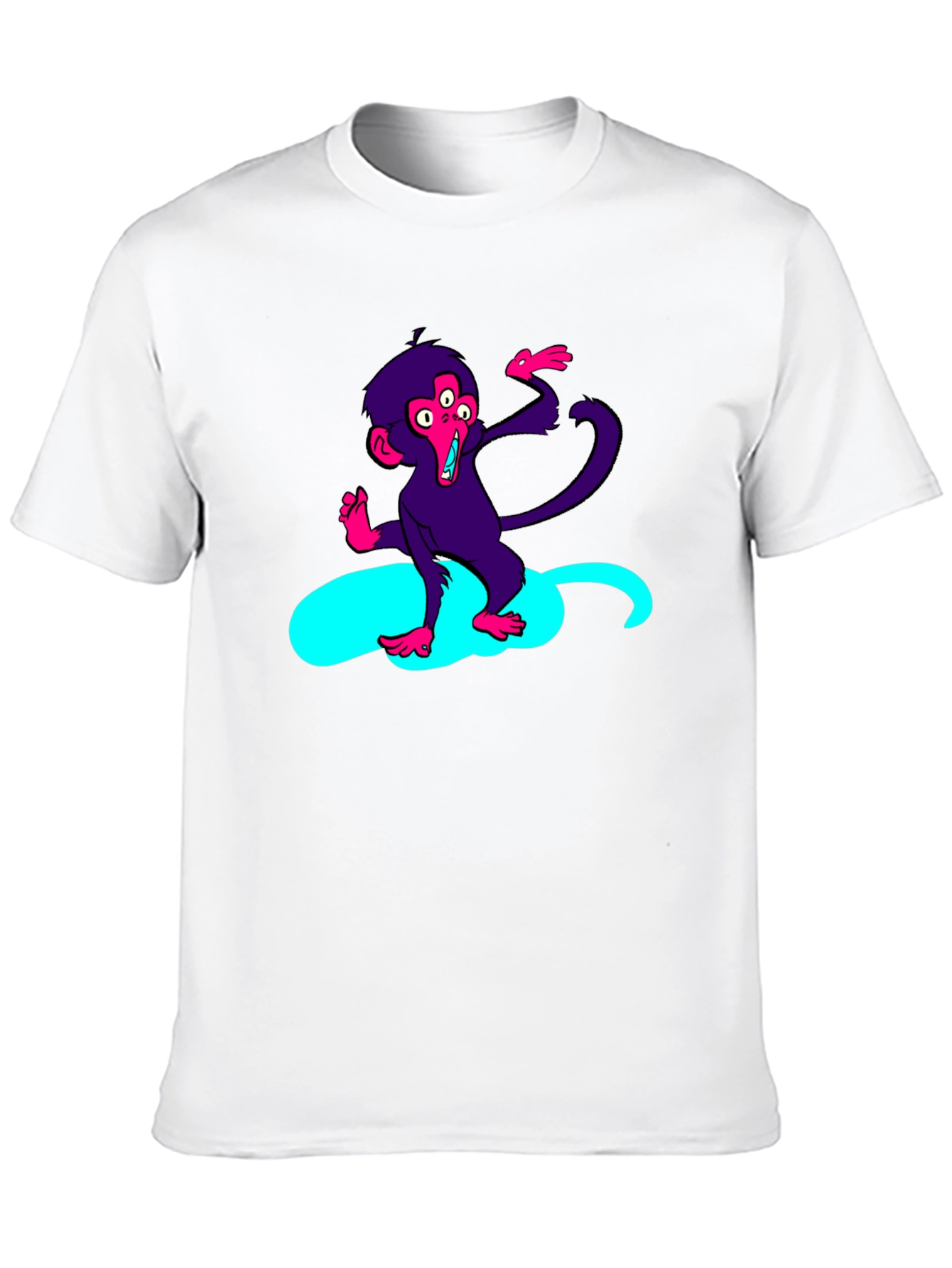Three-Eyed Monkey Graphic Tee - Black Cotton T-Shirt