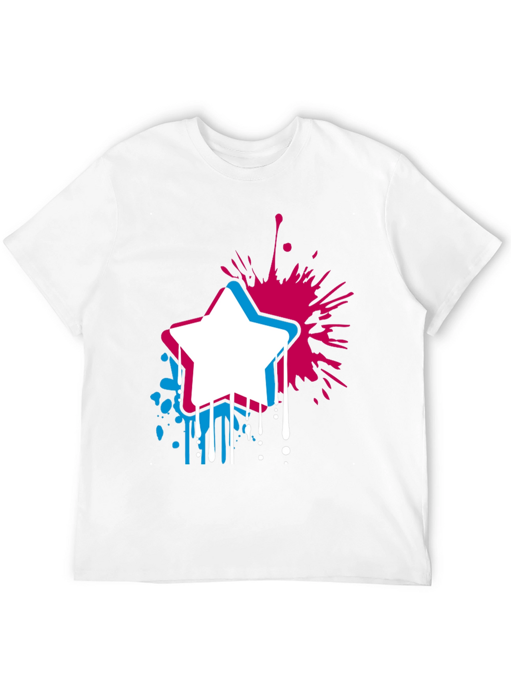 Abstract Star Graphic Mens Black T-Shirt