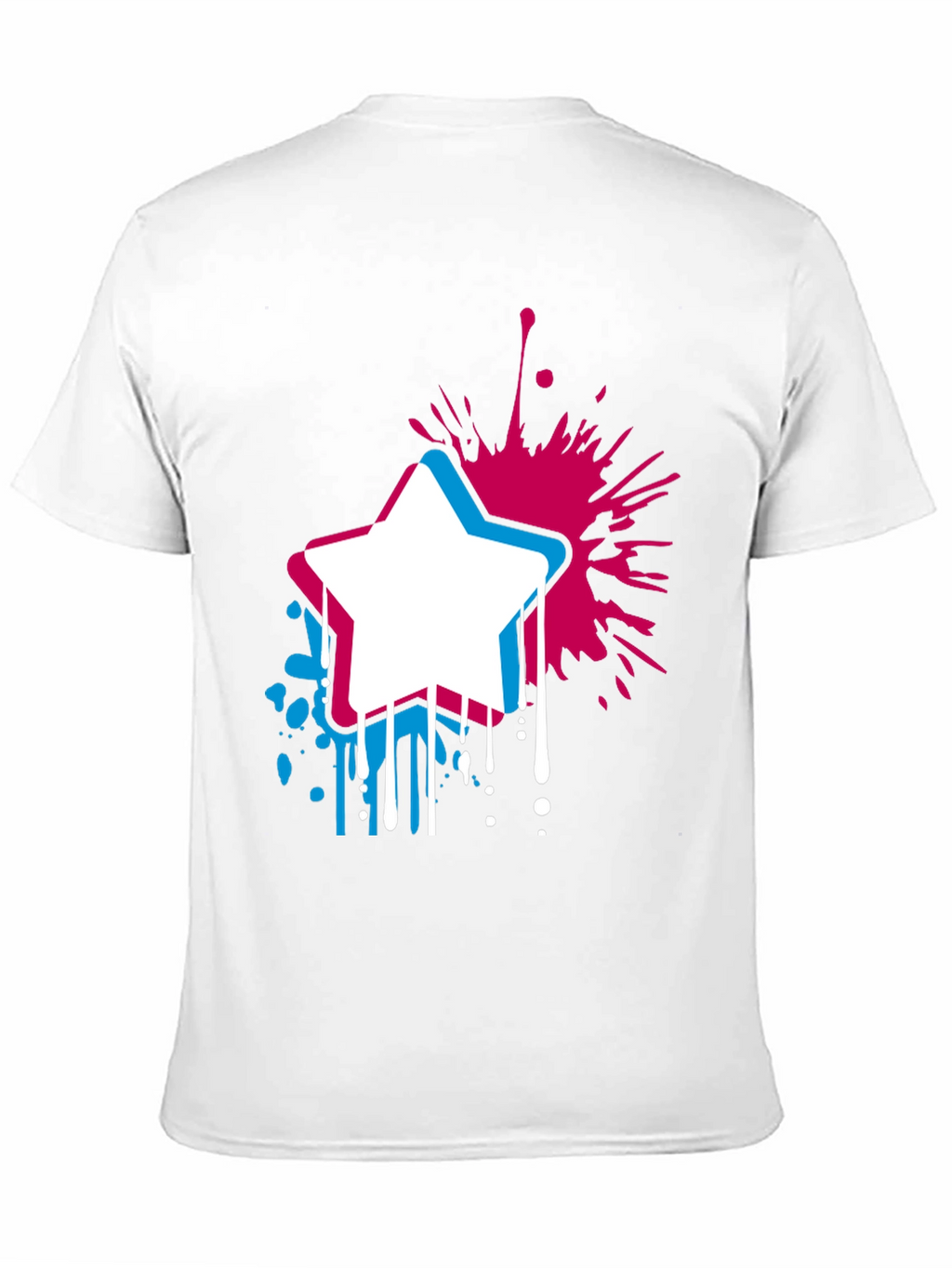 Abstract Star Graphic Mens Black T-Shirt