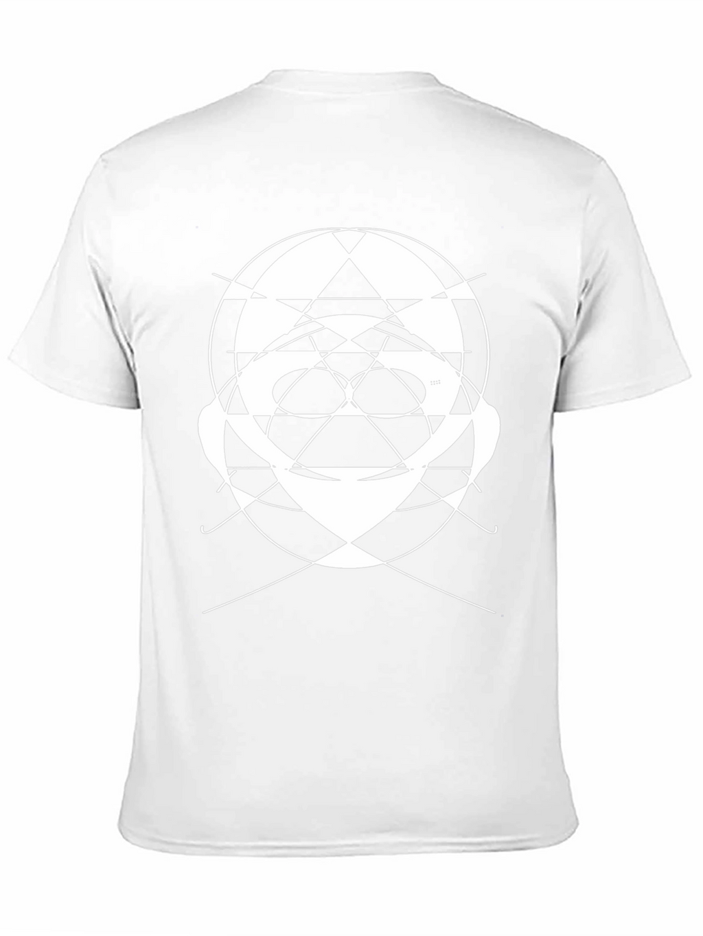 Abstract Geometric Face Graphic Tee - Black