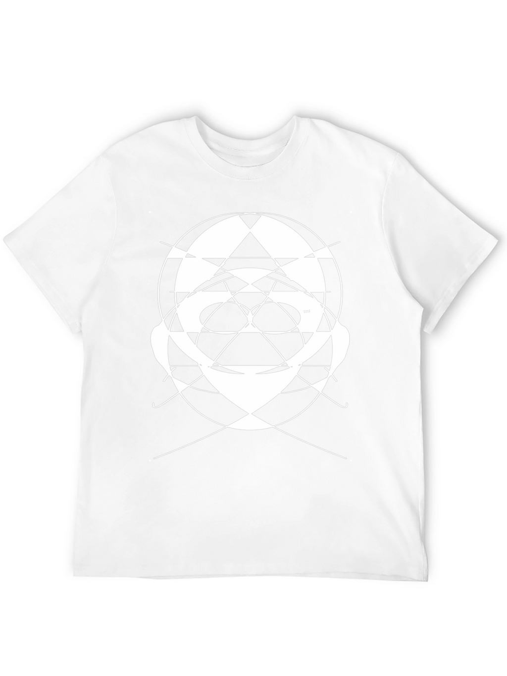 Abstract Geometric Face Graphic Tee - Black