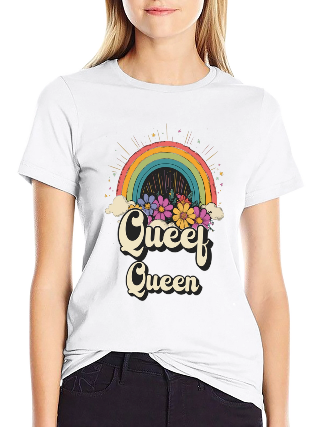 Queef Queen Rainbow Graphic Tee