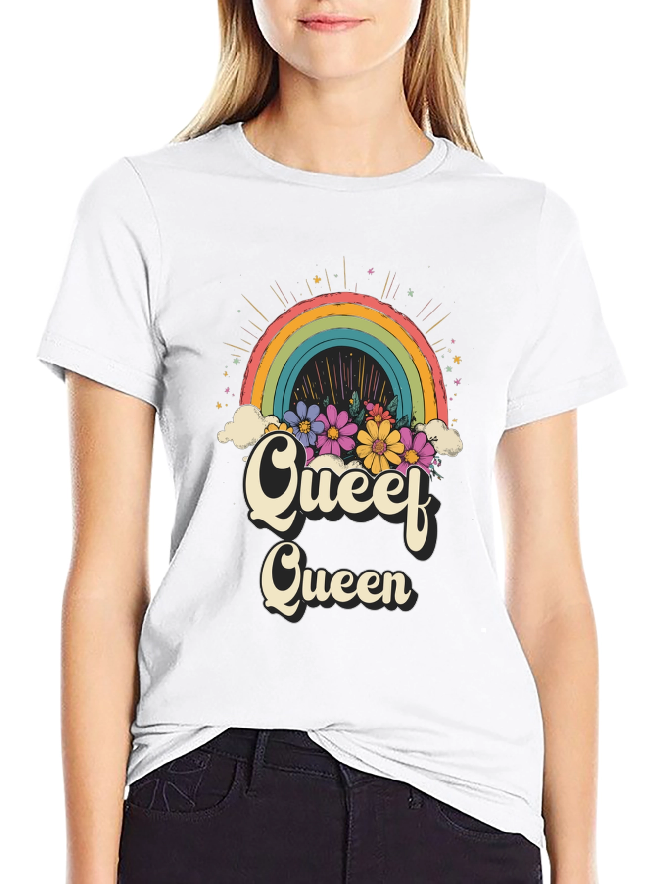 Queef Queen Rainbow Graphic Tee