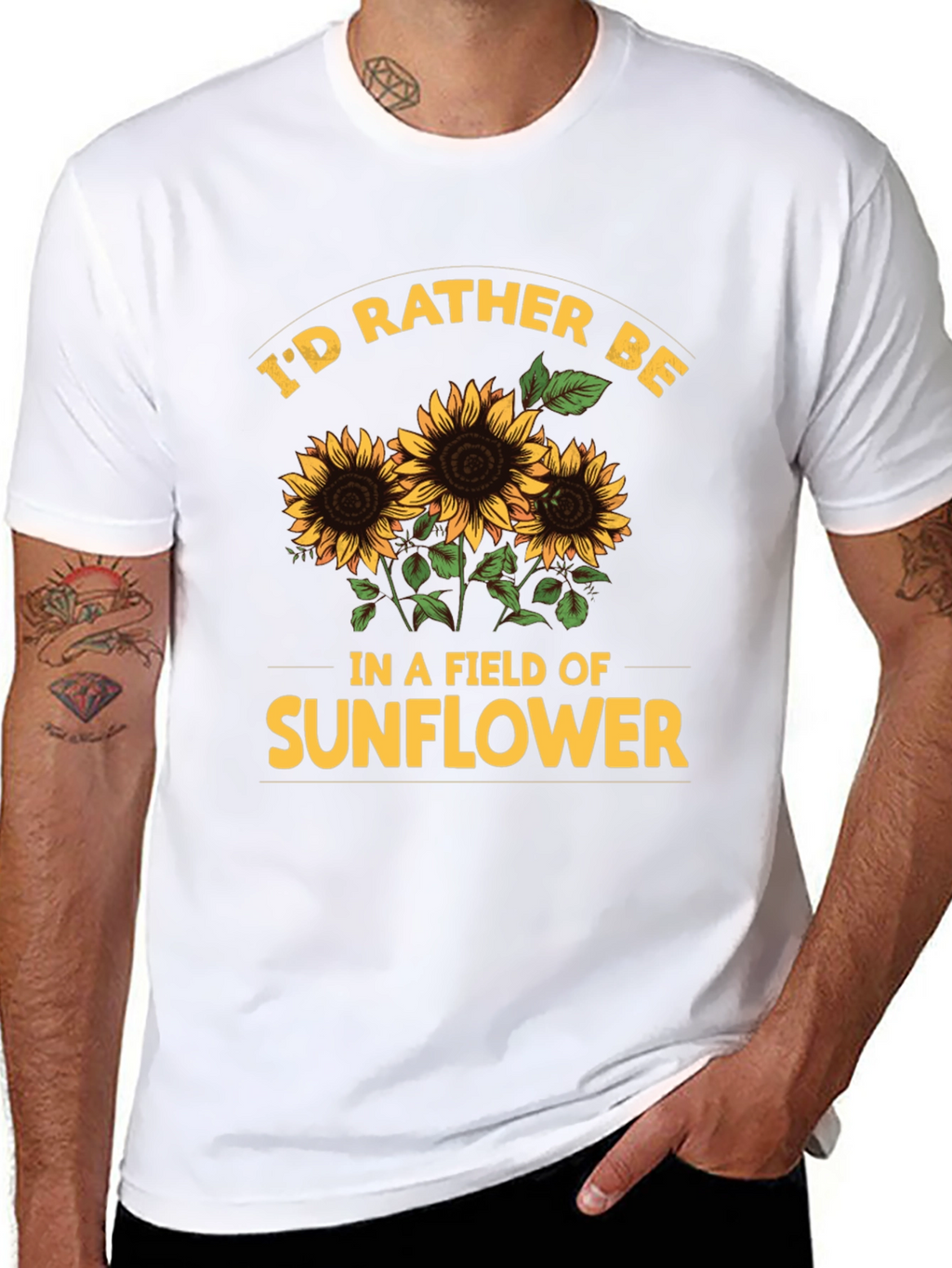 Sunflower Field Graphic Tee - Soft Cotton Comfort