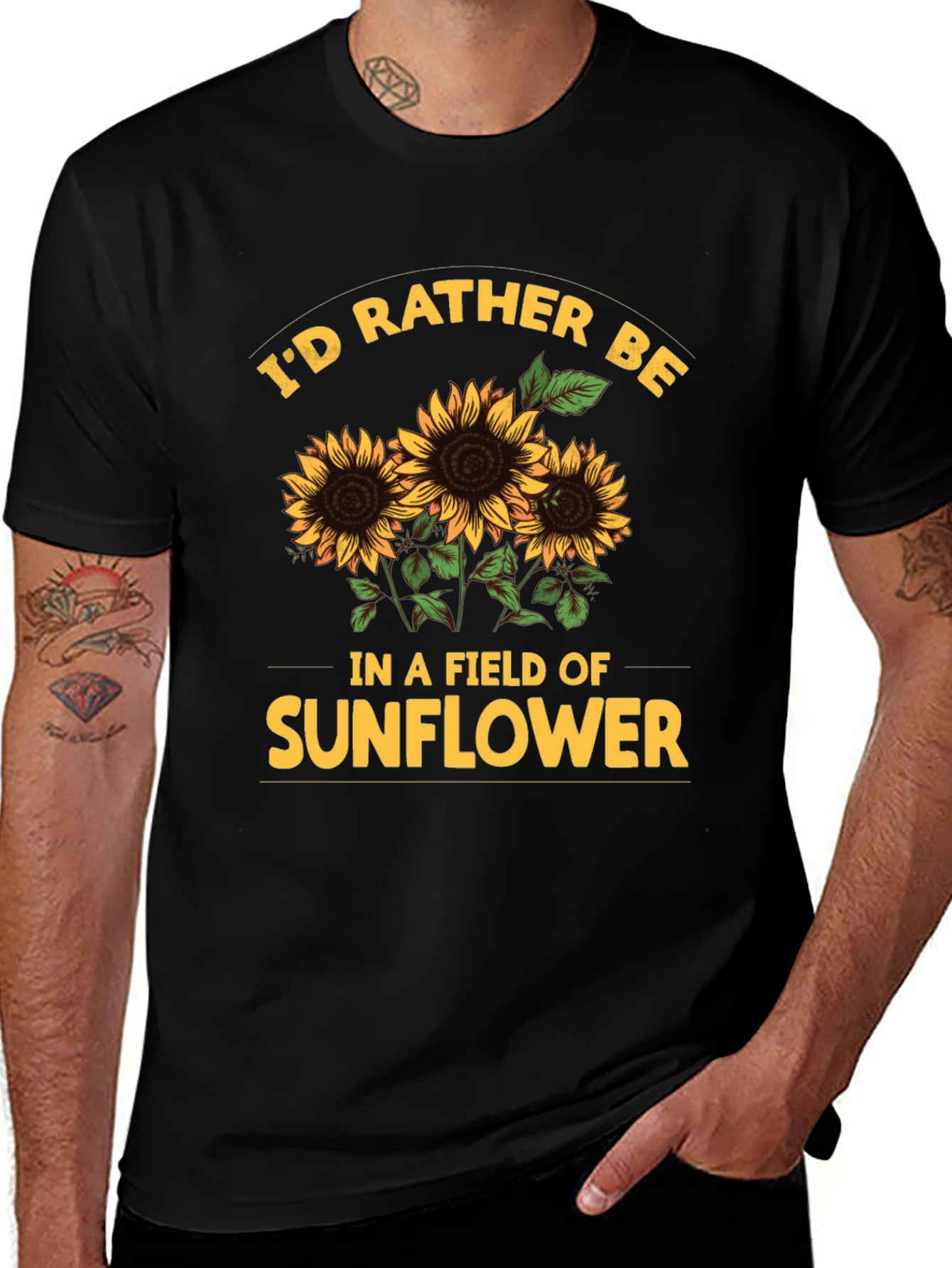 Sunflower Field Graphic Tee - Soft Cotton Comfort