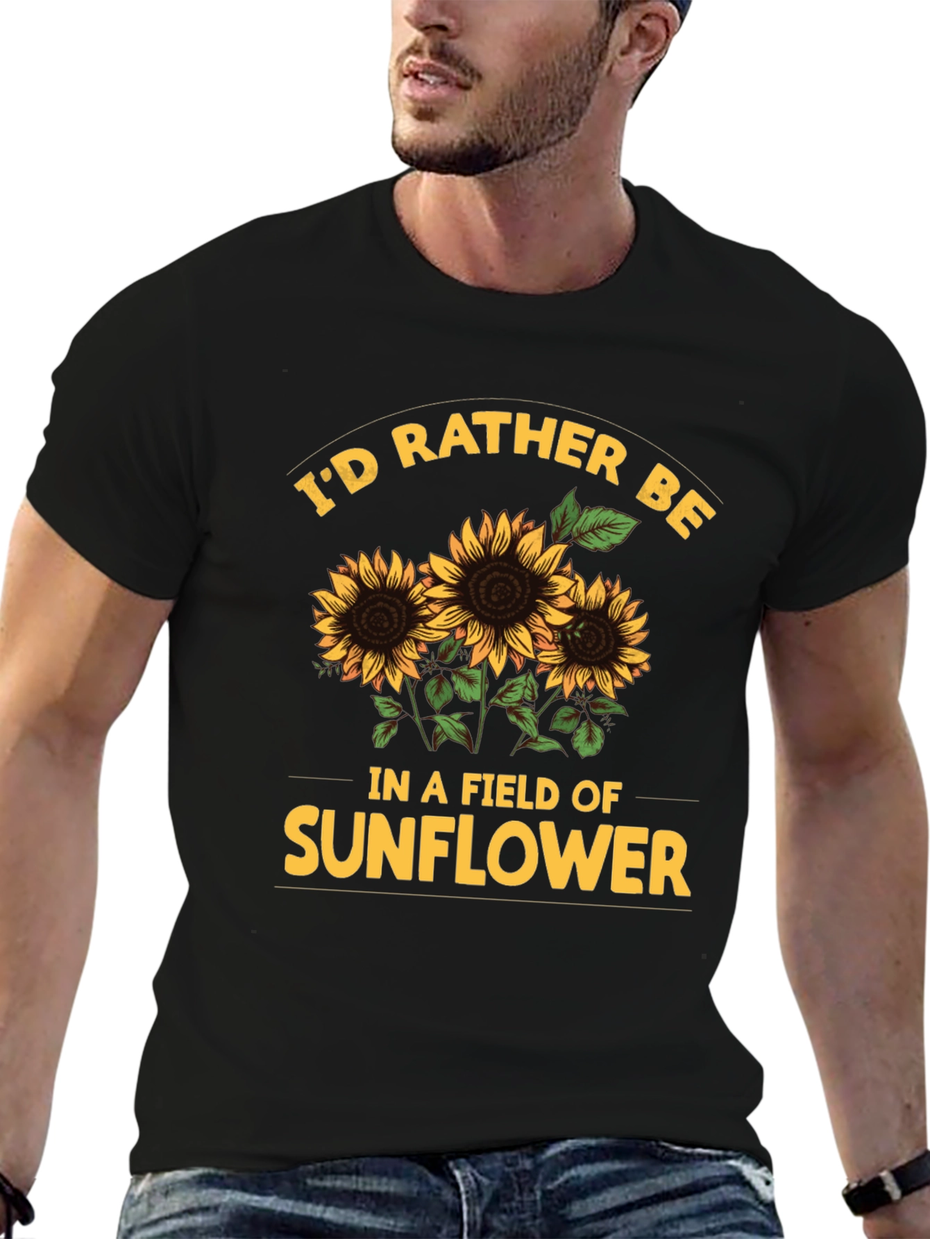 Sunflower Field Graphic Tee - Soft Cotton Comfort
