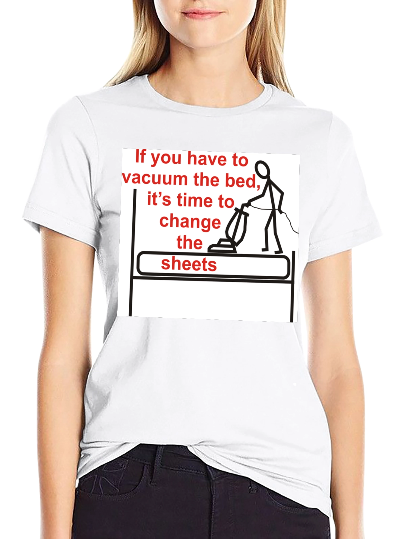 Vacuum the Bed T-Shirt - Funny Housekeeping Humor