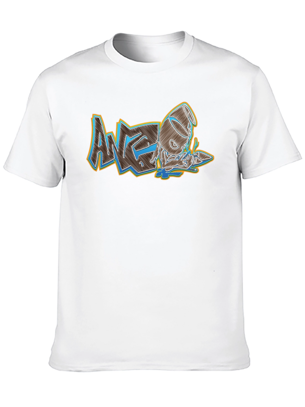 Mens Black Graphic Print Crew Neck Tee
