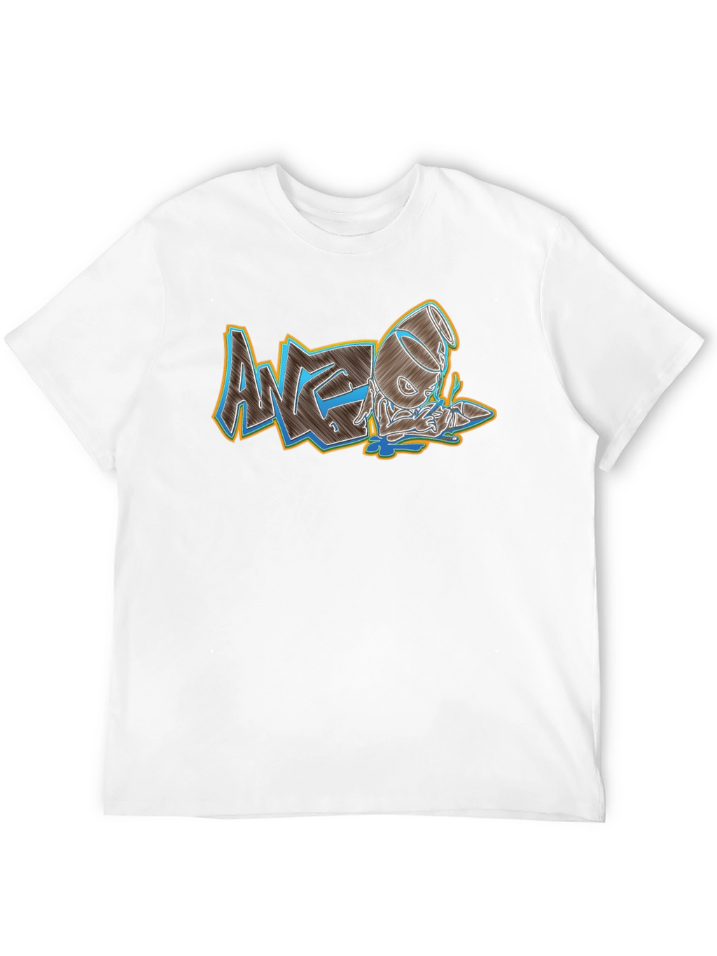 Mens Black Graphic Print Crew Neck Tee