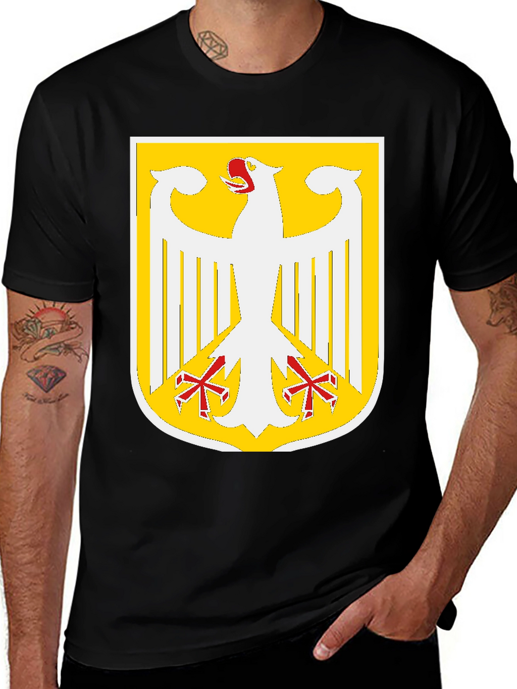 German Eagle Crest Graphic T-Shirt