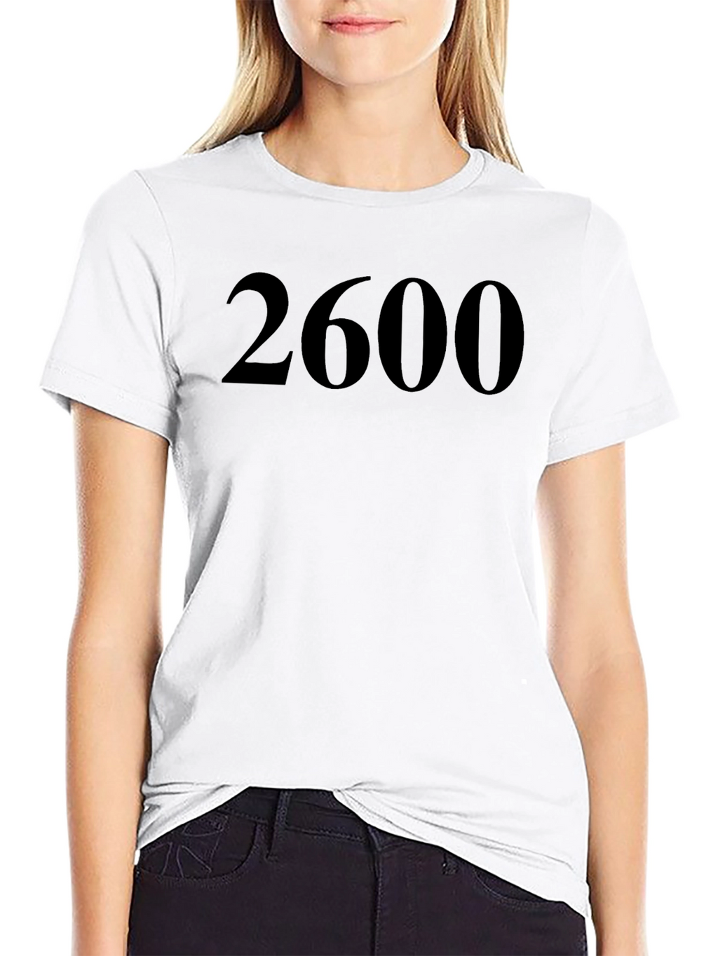 2600 Black Cotton Graphic Tee