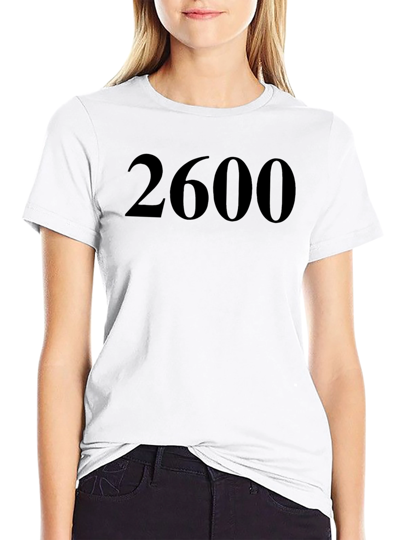 2600 Black Cotton Graphic Tee