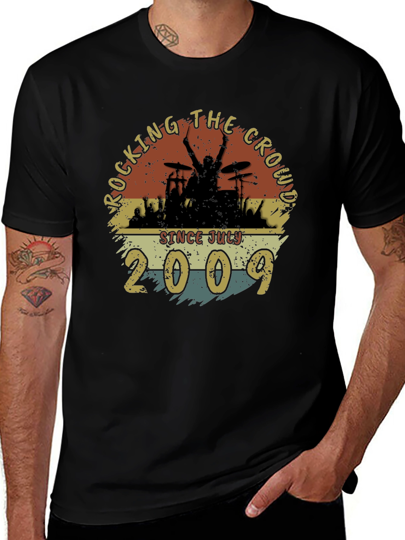 Rocking Since July 2009 Black T-Shirt
