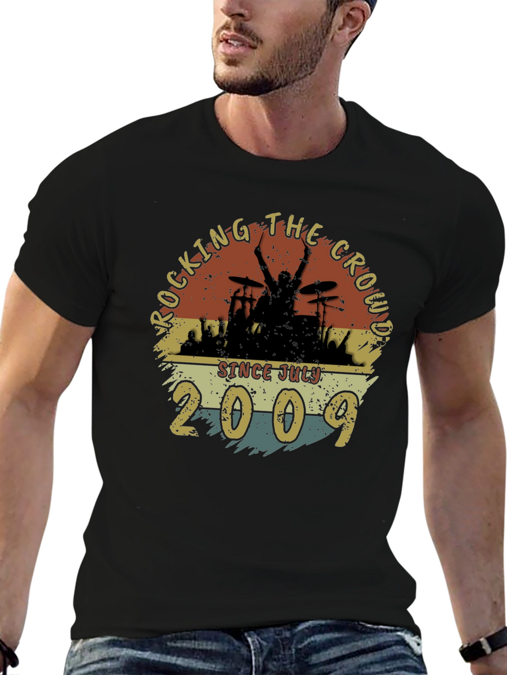 Rocking Since July 2009 Black T-Shirt