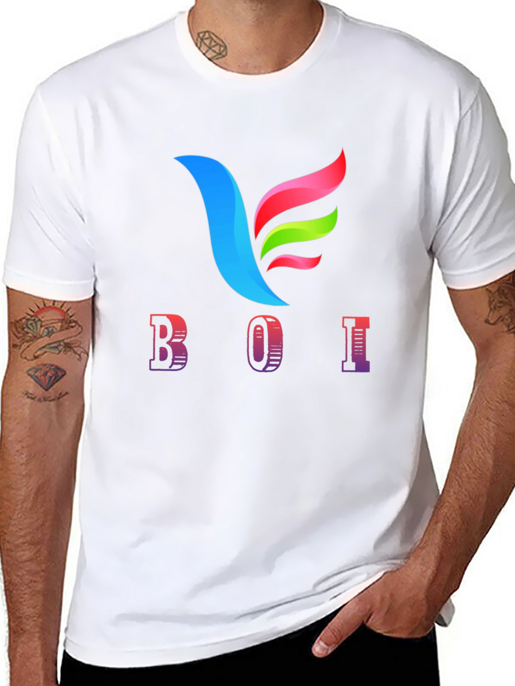 BOI Graphic Print Black Tee