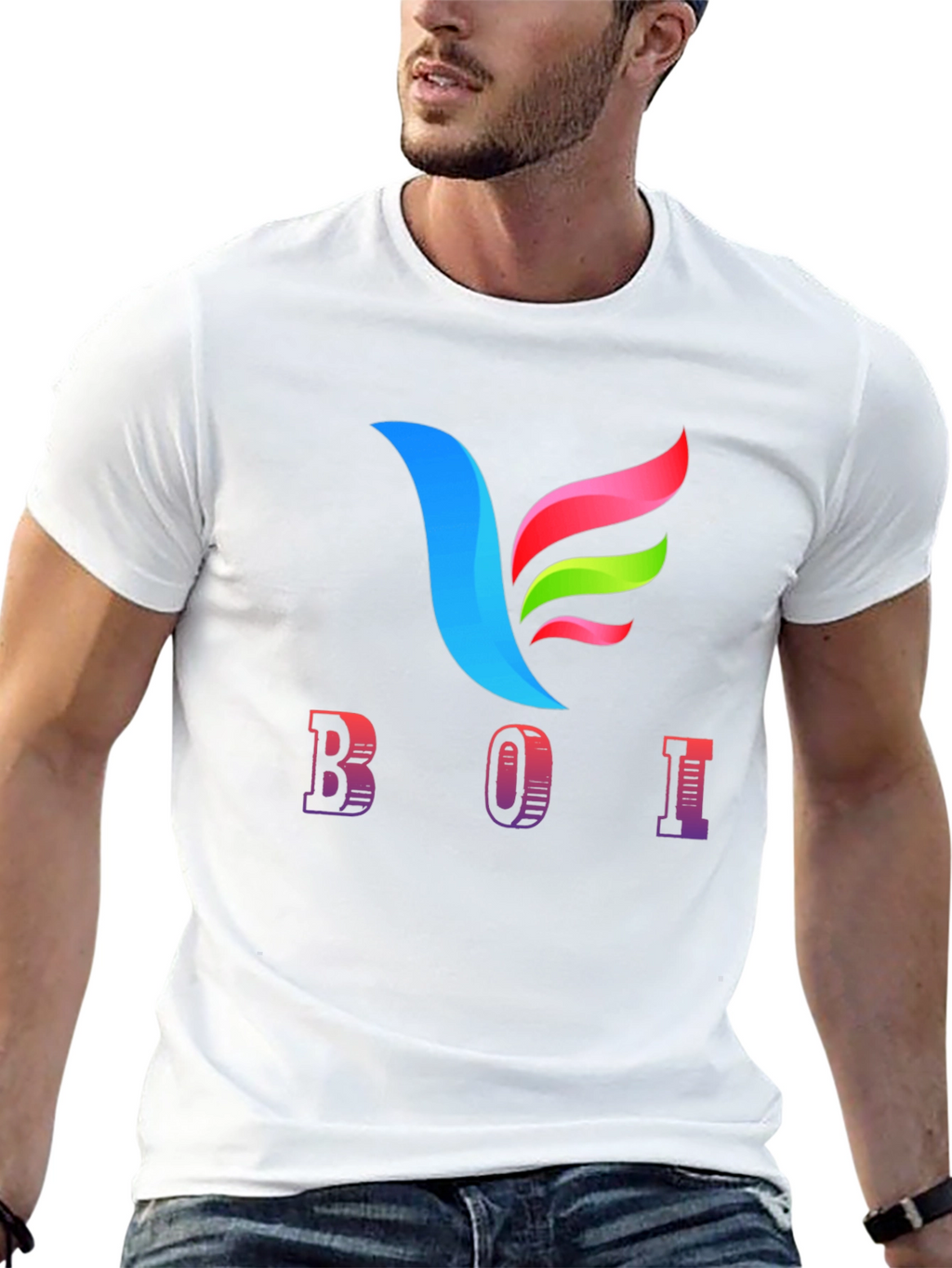 BOI Graphic Print Black Tee