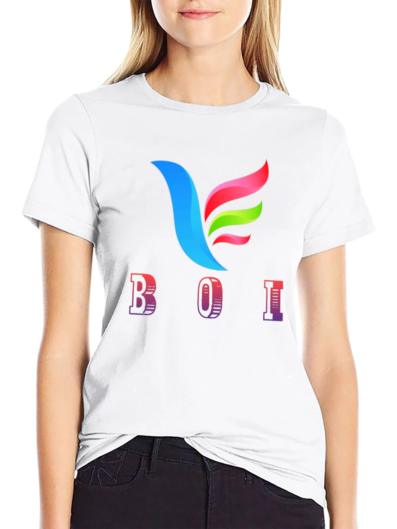 BOI Graphic Print Black Tee