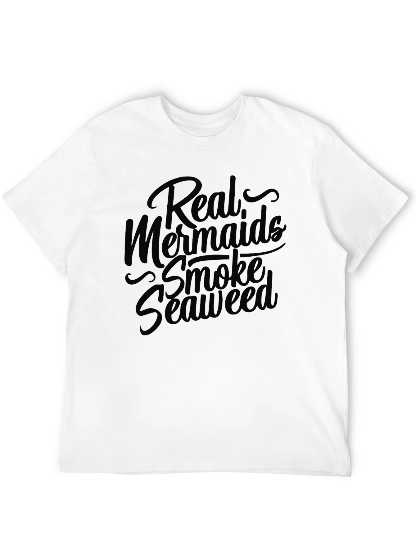Real Mermaids Smoke Seaweed Black Graphic Tee