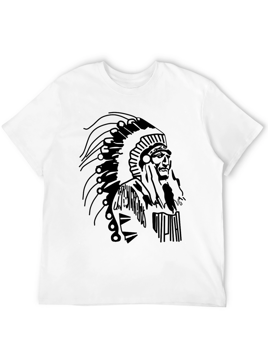 Native American Chief Graphic Tee - Black T-Shirt