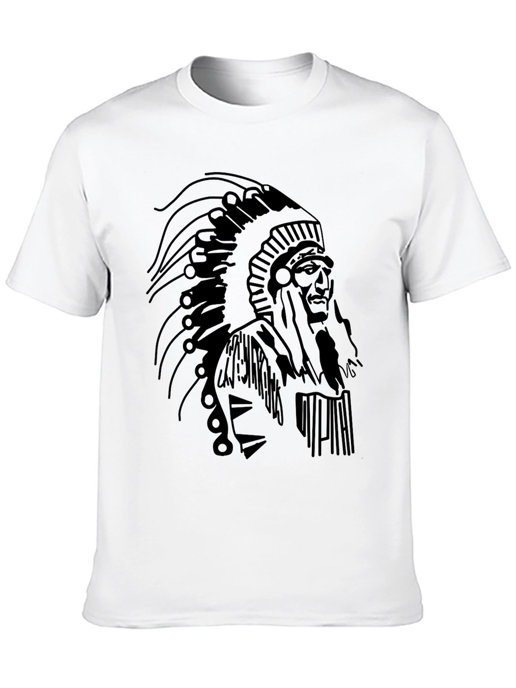 Native American Chief Graphic Tee - Black T-Shirt