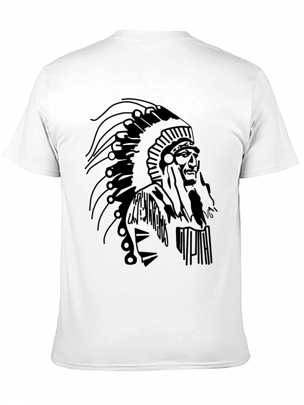 Native American Chief Graphic Tee - Black T-Shirt