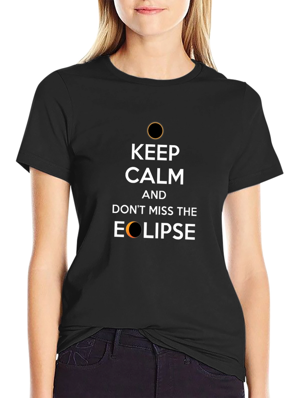 Keep Calm Eclipse T-Shirt -  Black