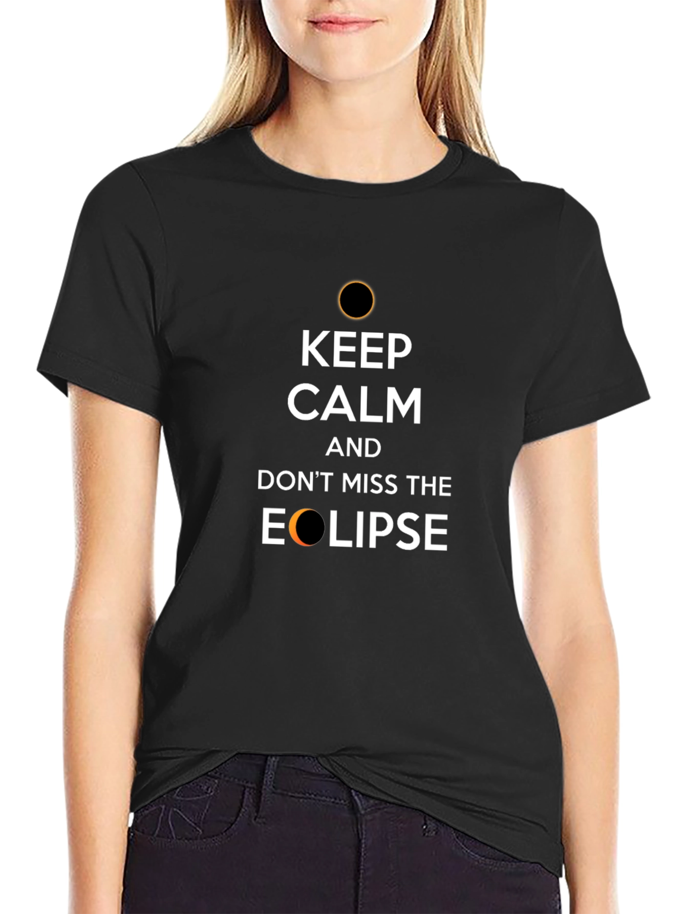 Keep Calm Eclipse T-Shirt -  Black