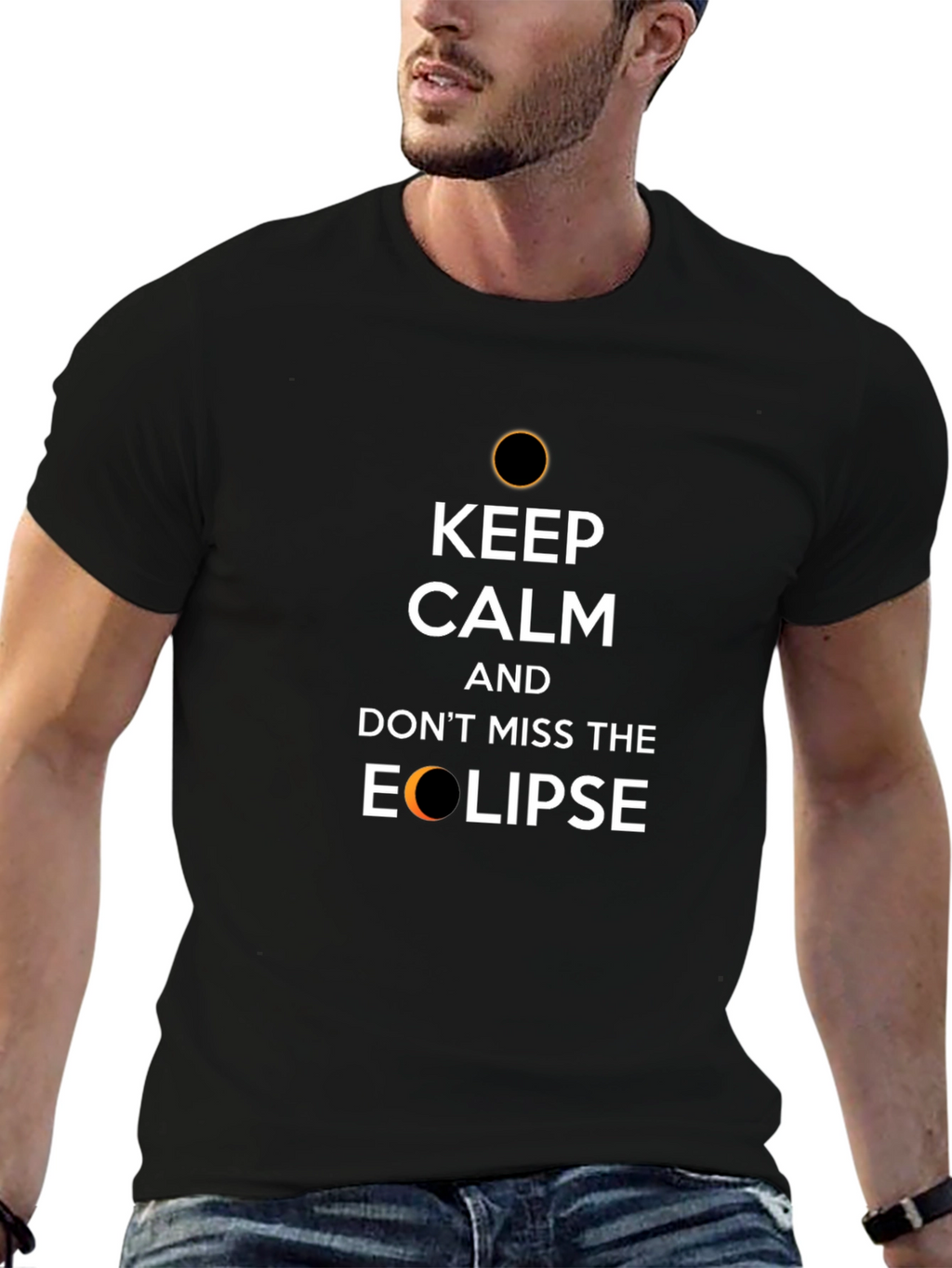 Keep Calm Eclipse T-Shirt -  Black