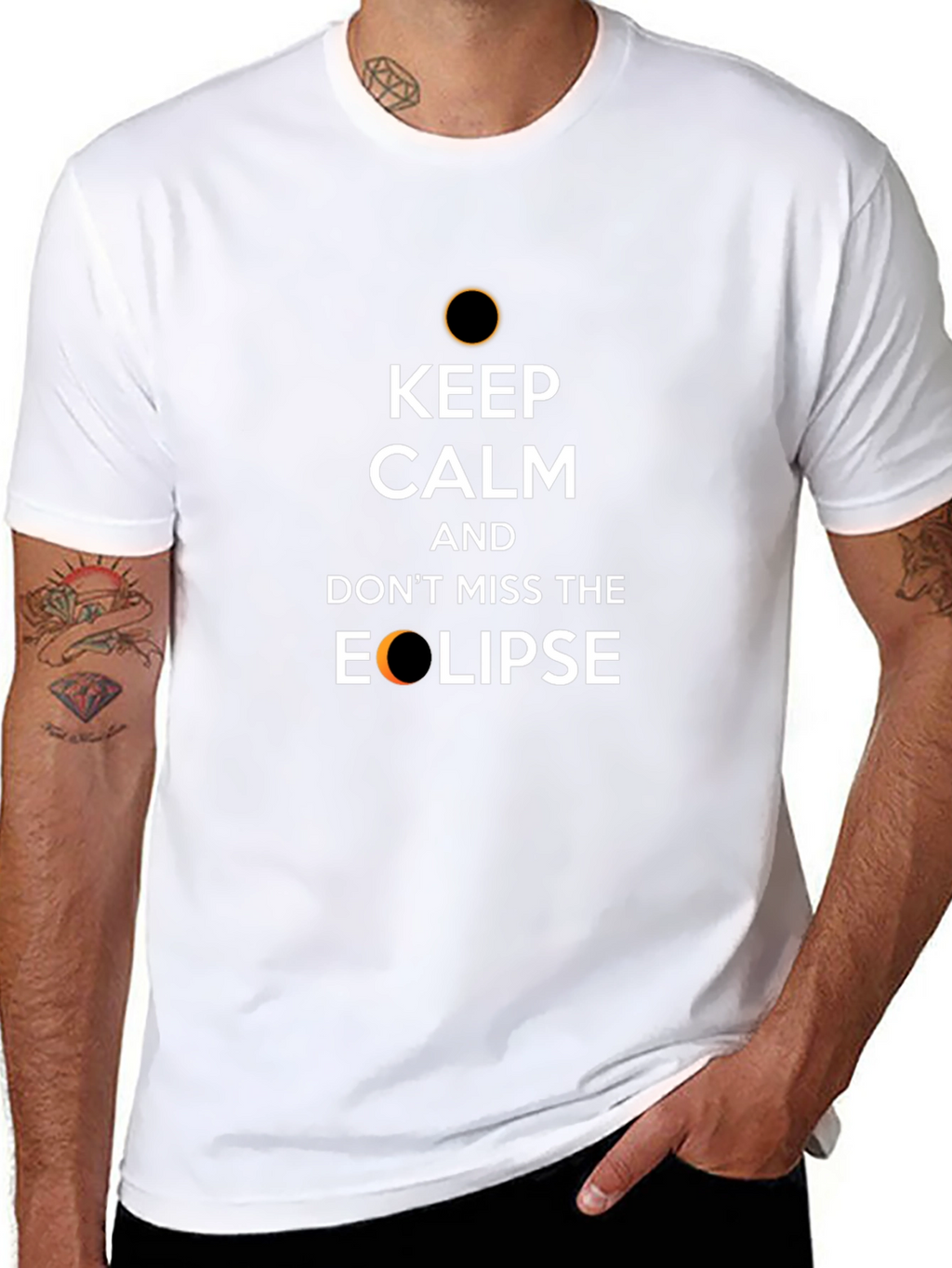 Keep Calm Eclipse T-Shirt -  Black