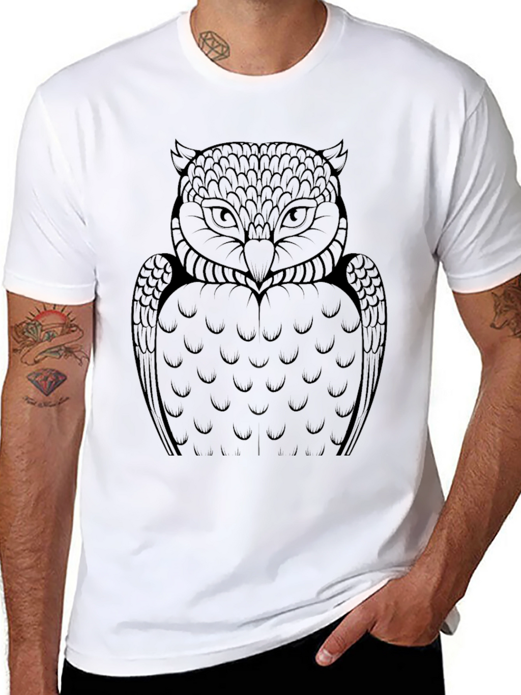 Owl Graphic Tee - Mens Black T-Shirt