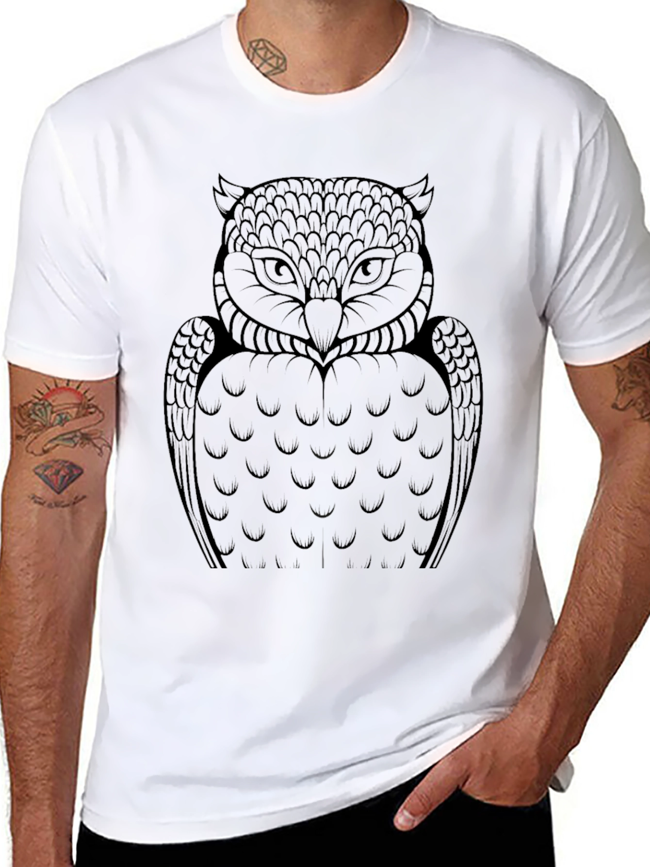 Owl Graphic Tee - Mens Black T-Shirt