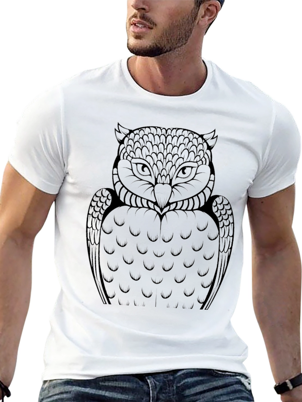 Owl Graphic Tee - Mens Black T-Shirt