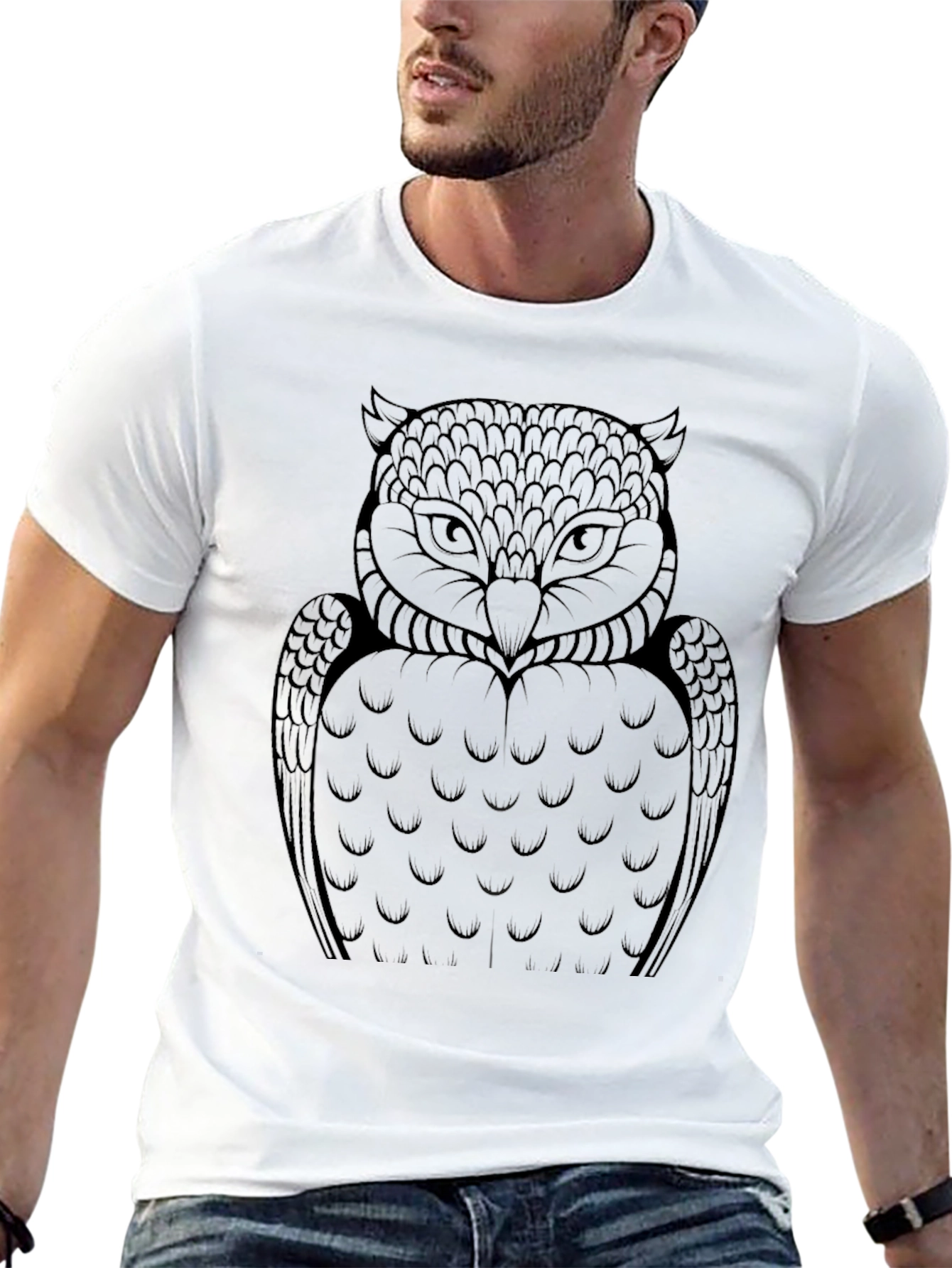 Owl Graphic Tee - Mens Black T-Shirt