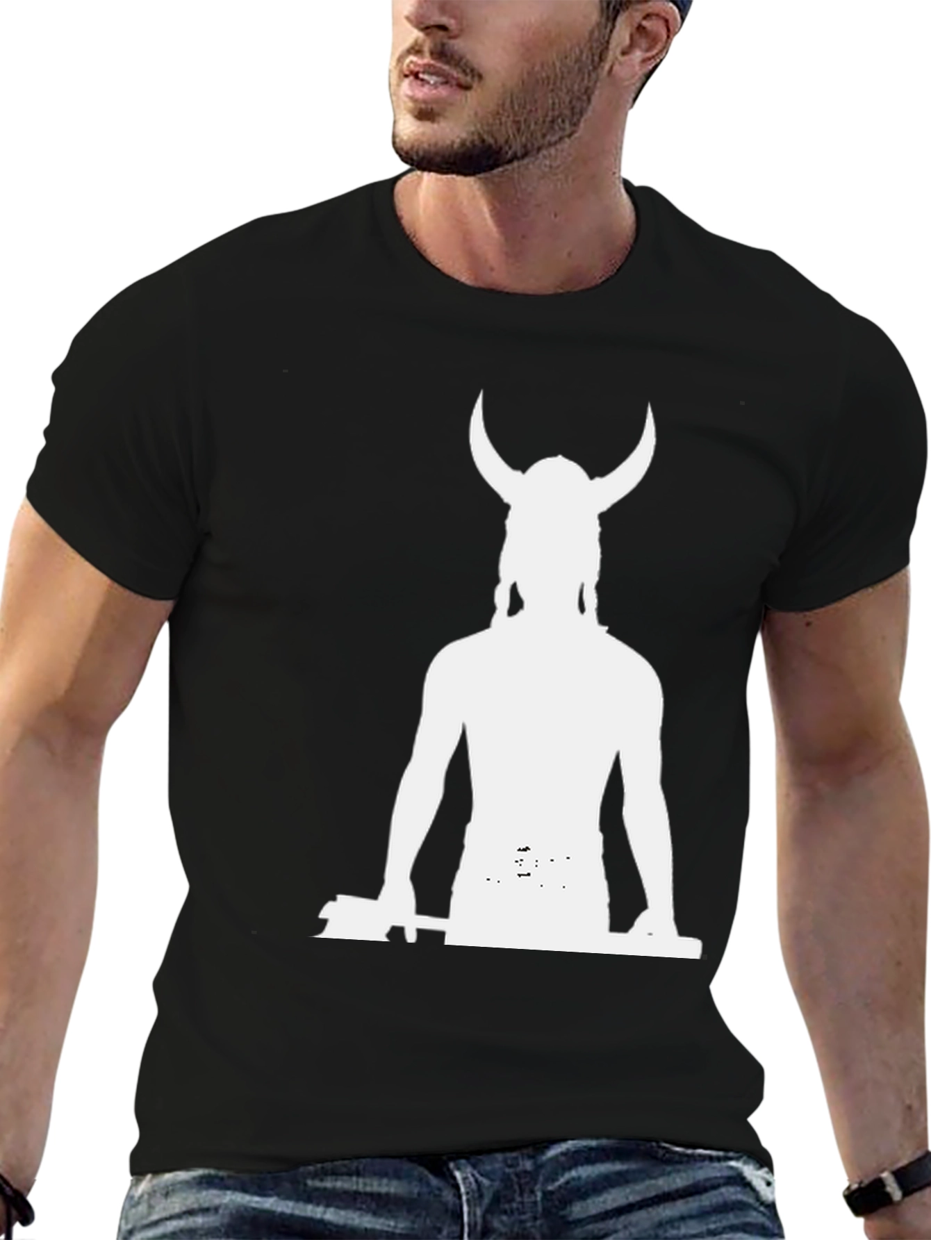 Viking Warrior Graphic T-Shirt - Black