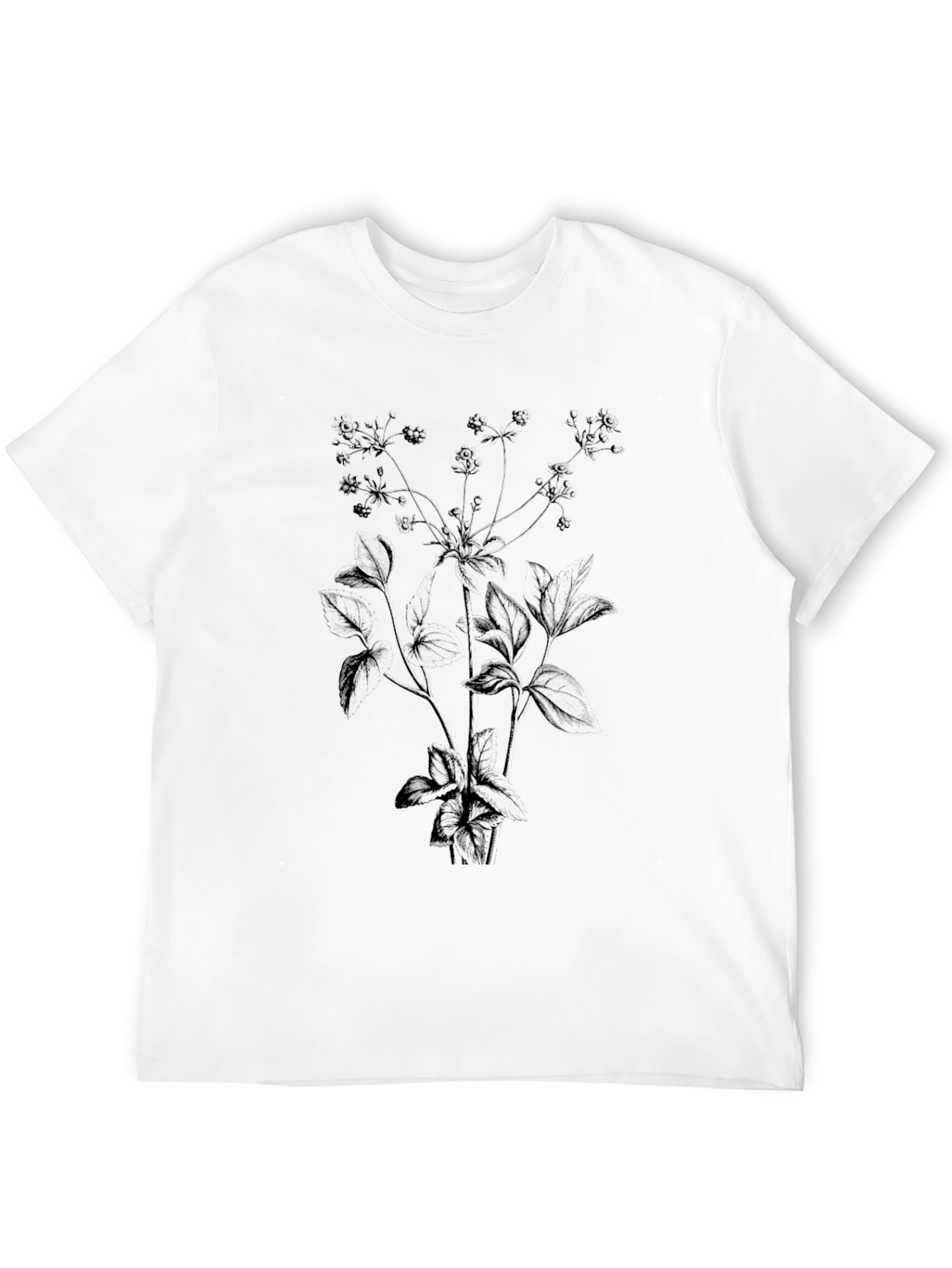 Botanical Black T-Shirt - Nature Inspired Style