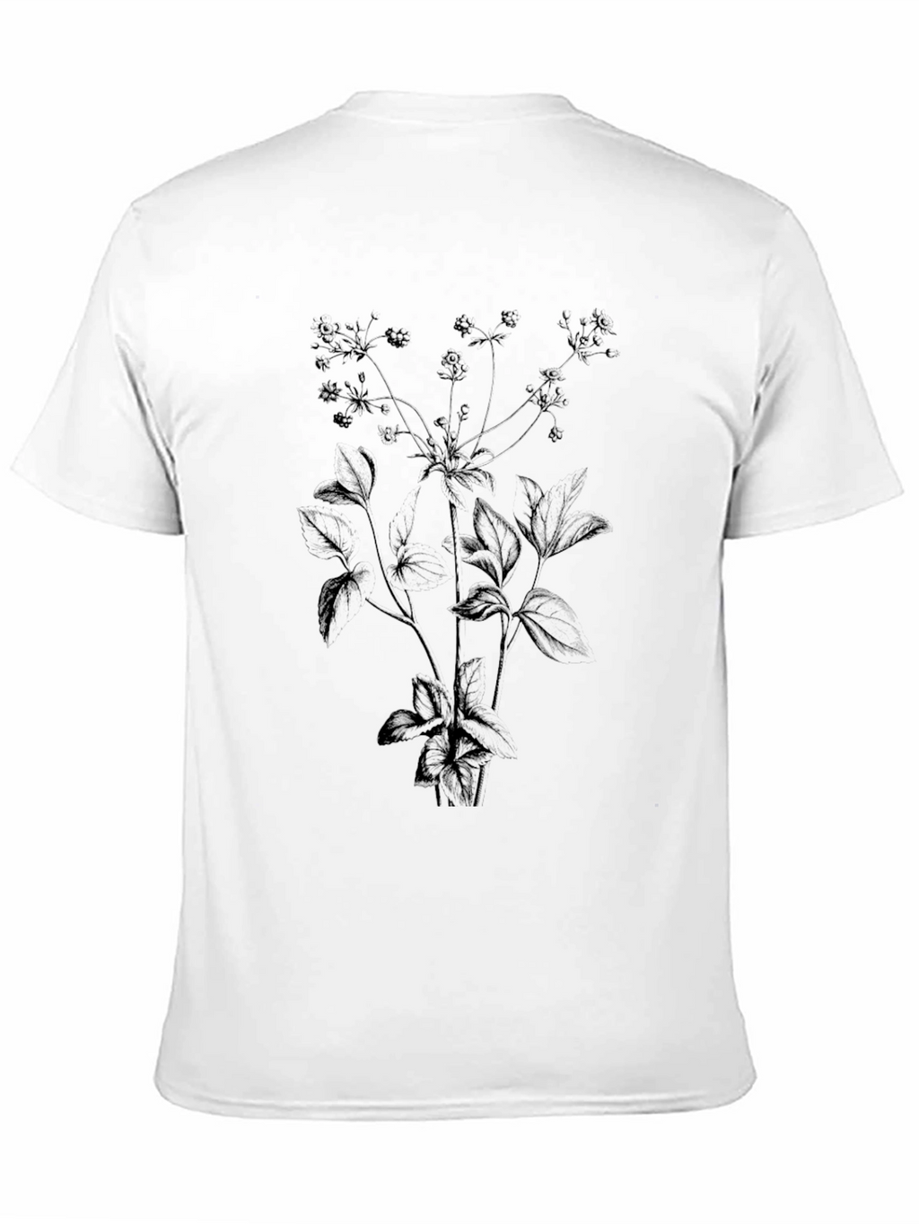 Botanical Black T-Shirt - Nature Inspired Style
