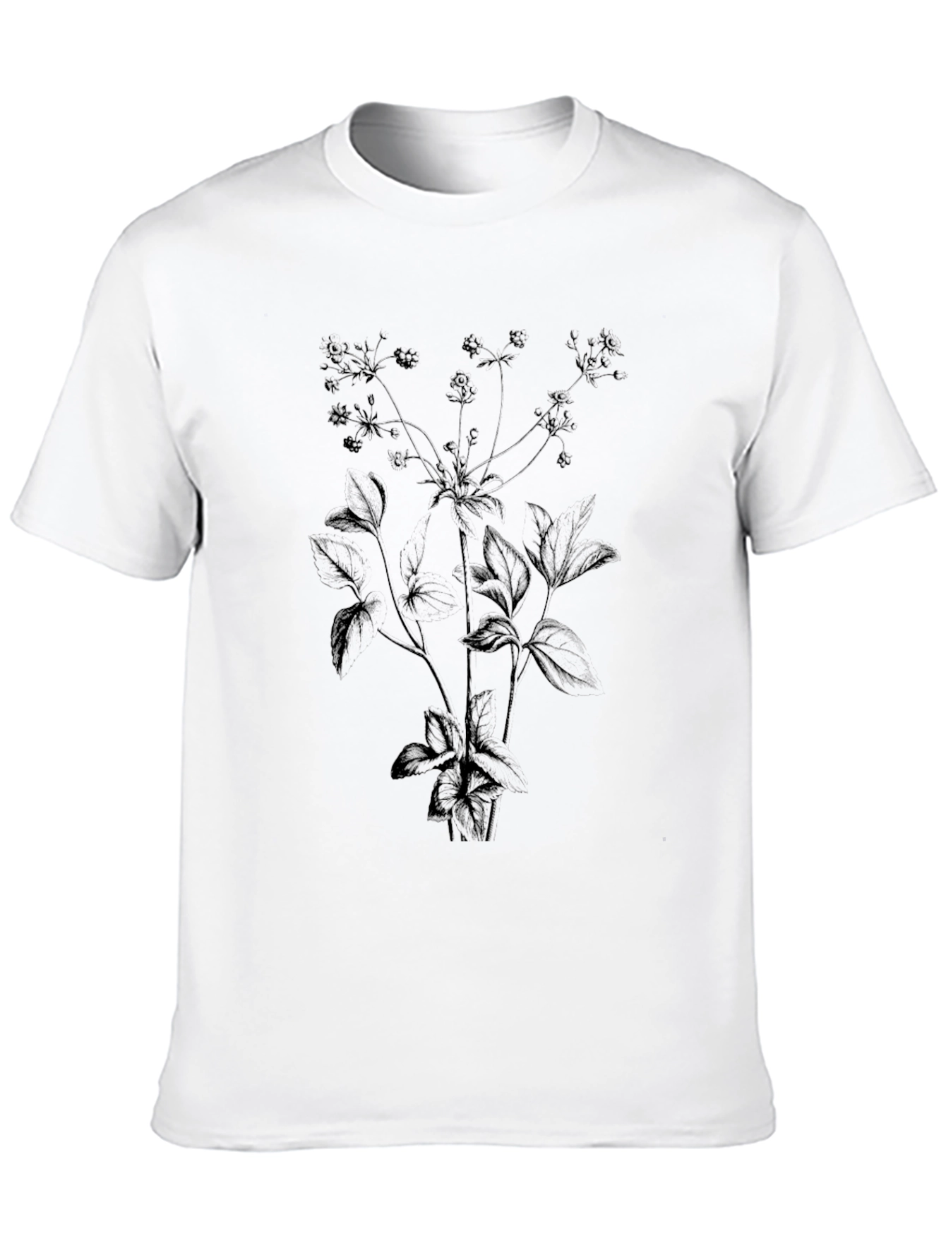 Botanical Black T-Shirt - Nature Inspired Style